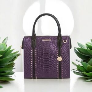 💜🔹️ Brahmin🔹️ RARE🔥  Small Caroline Ultraviolet Altair Genuine Leather